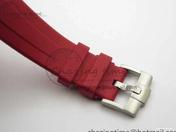 0123 WrinkleFree Submariner 40mm White Ceramic 5GF Best Edition White Red Dial on Red Rubber Strap SA 2485